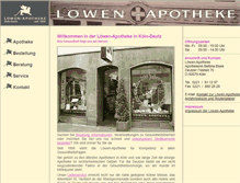 Tablet Screenshot of loewen-apotheke-koeln.de